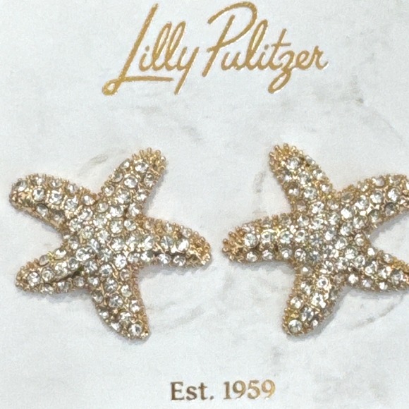 Lilly Pulitzer Jewelry - Lilly Pulitzer starfish-shaped‎ stud earrings adorned rhinestones NEW classic